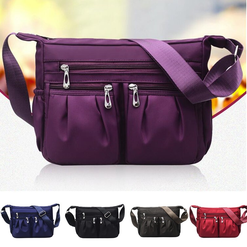 Nylon diagonal cross bag youth fashion casual version ladies large capacity shoulder bag waterproof solid color bag