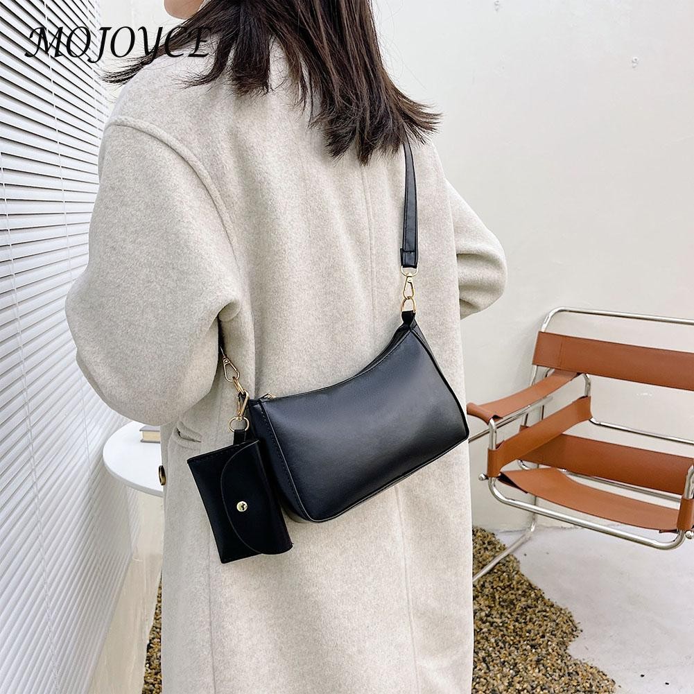 Pure Color Women Shoulder Bag PU Leather Underarm Bags Arbitrary Bags Shopping Bag Ladies Vintage Leisure Bags