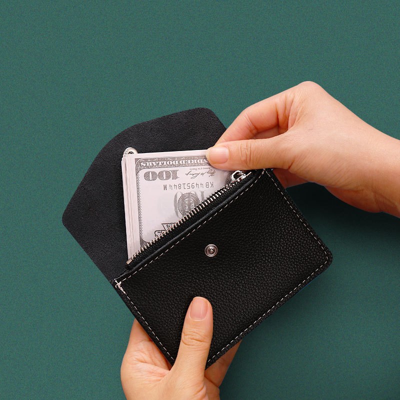 حامل بطاقة حقيبة أموال متعددة فتحة للبطاقات الأعمال حامل بطاقة صغيرة حافظة بطاقات جلدية حامل بطاقة محفظة نسائية للعملات المعدنية
