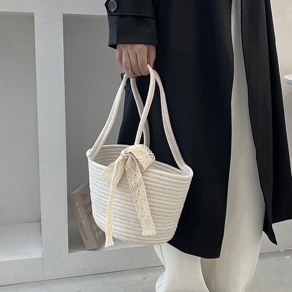 Elegant Ladies Straw Tote Bags Ladies Vacation Beach Casual Tote Fashion Handbag Vintage Shoulder Bag Straw Shoulder Bag