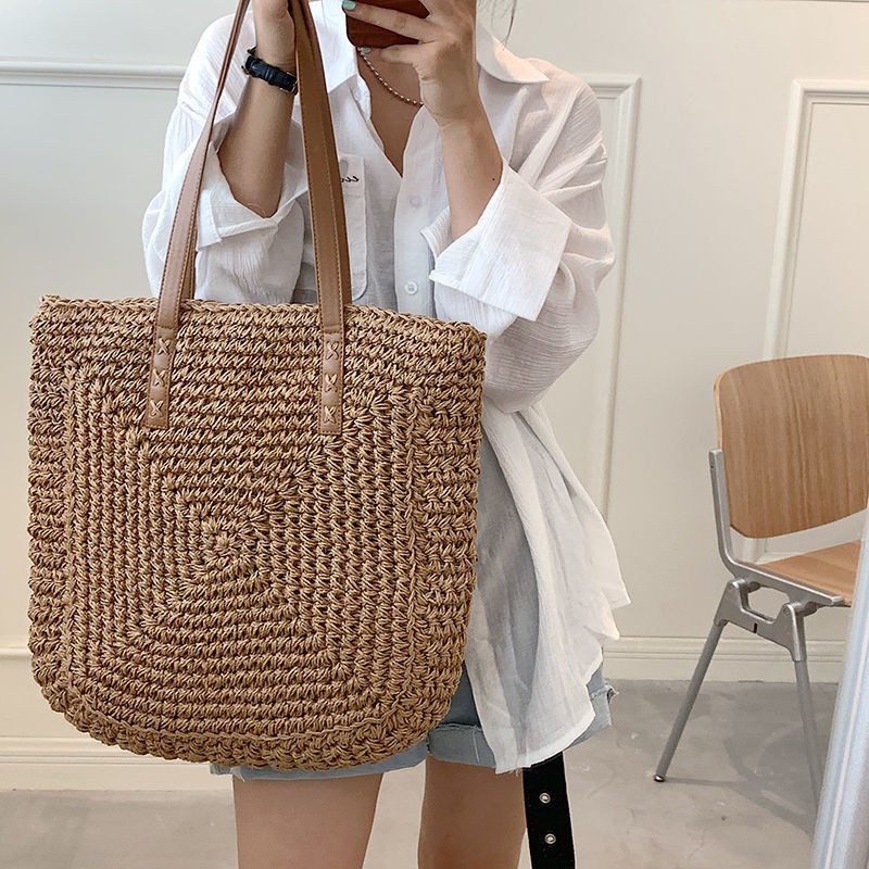 summer woven women bag large capacity straw woman shopper beach handmade handbags high design for women fashion female shoulder bag