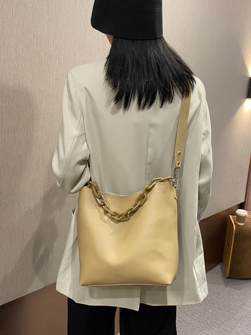 Fashion Brand Design Women Shoulder Bag Large Capacity Chain Bucket Bags High Quality PU Leather Women Composite Bag