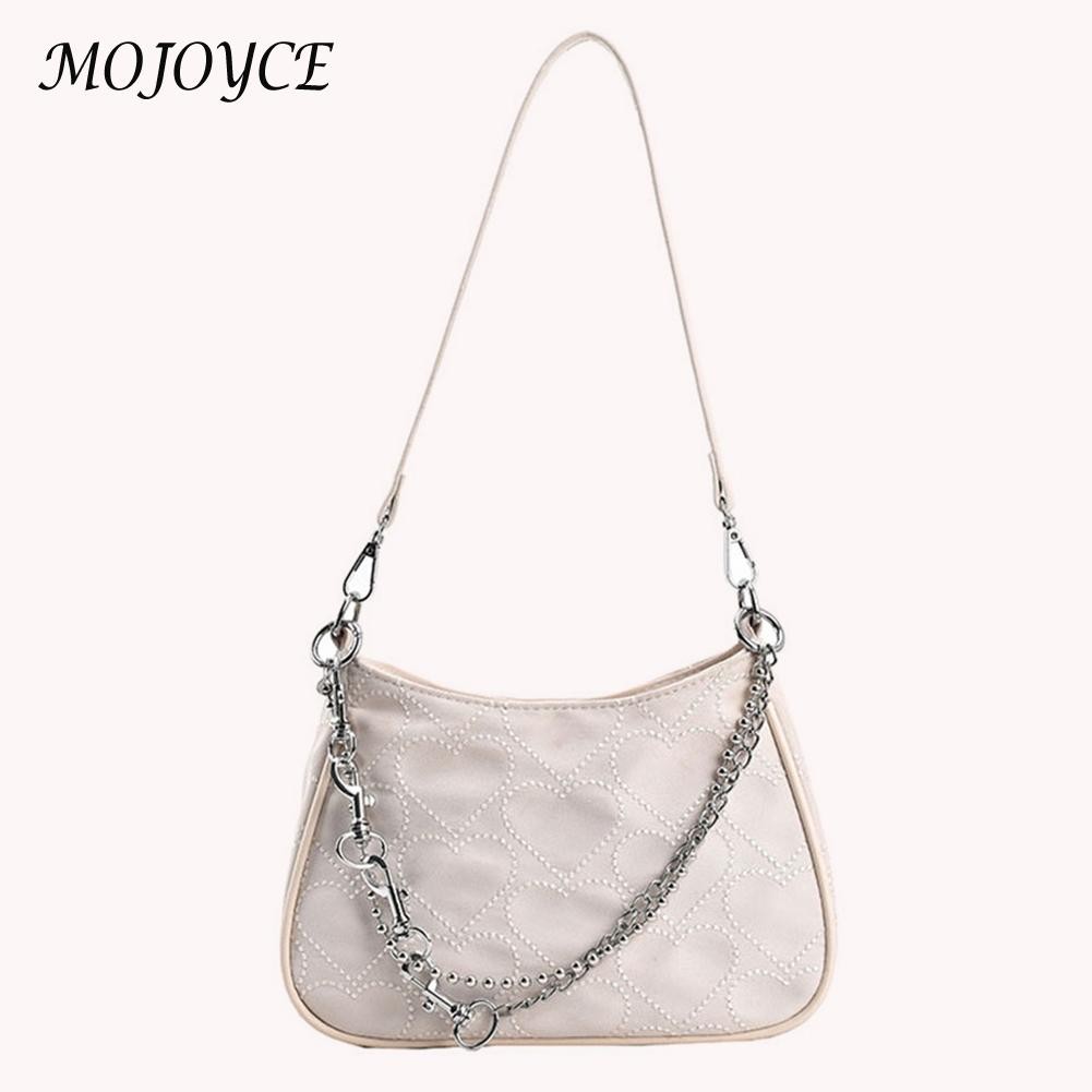 Hearts Women Underarm Bag Fashion Chain Shoulder Bag Handbag Female Casual Tote for Women Girls Birthday Gift