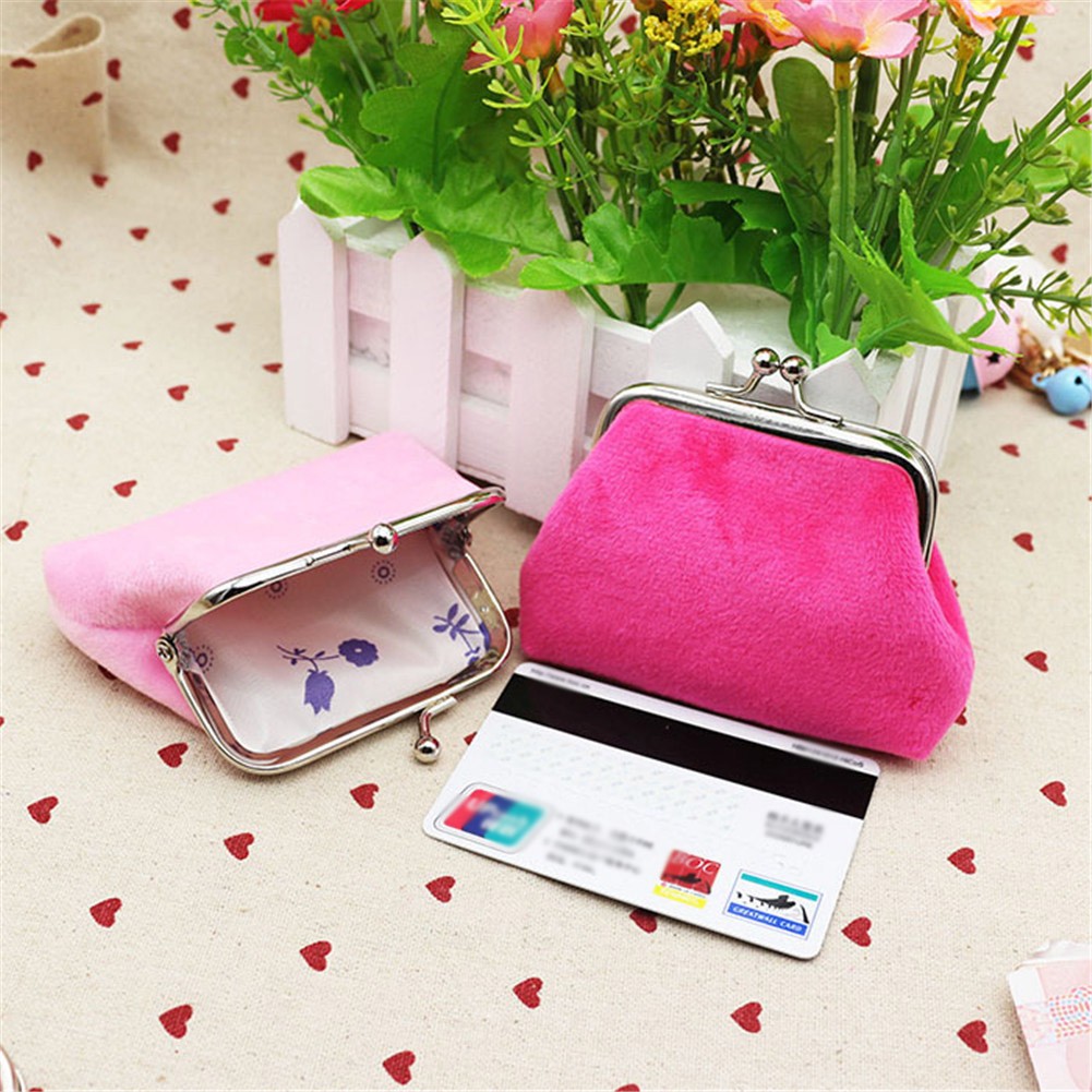 Women Corduroy Small Wallet Coin Purse Clutch Handbag Bag Girls Card Holder Keychain Bag Sanitary Napkins Travel Makeup Bag