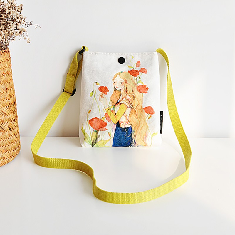 Bfuming Canvas Small Shoulder Bag Women Casual Crossbody Handbag For Girls Portable Bag Purse