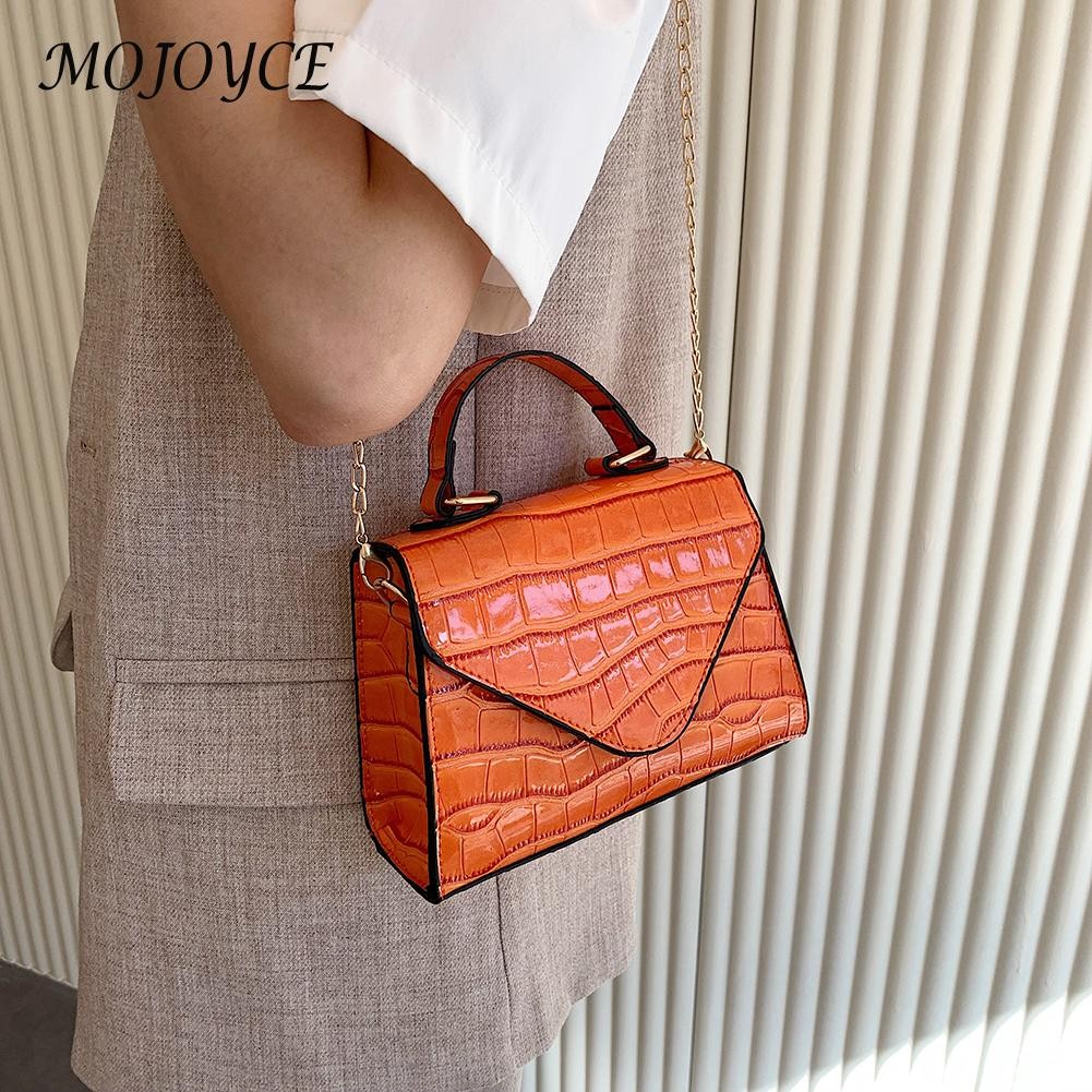 PU Crocodile Pattern Shoulder Crossbody Bag Tote Small Lady Messenger Clutch Bag for Women Men Business Travel