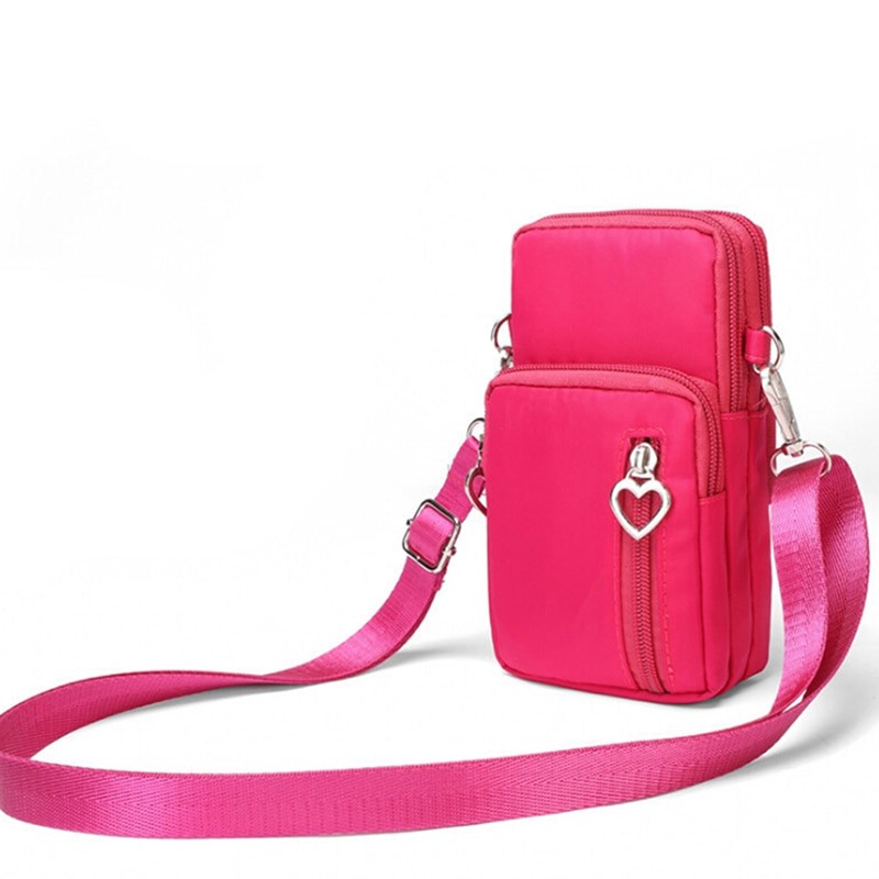 3 Colors Fashion Women Sports Square Box Small Mobile Phone Pouch Crossbody Shoulder Bags