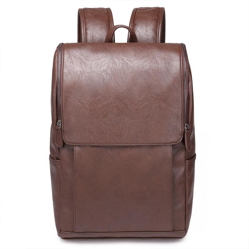 New faux leather backpack outdoor backpack student school bag leisure bag computer bag fashion men's bag