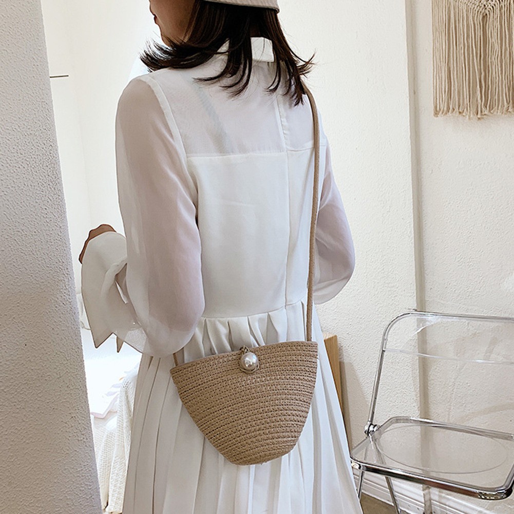 Summer Women Bag Knitted Beach Shoulder Bag Fashion Knitted Straw Crossbody Bag Women Messenger Bag Knitted Handbag Handbag 2022