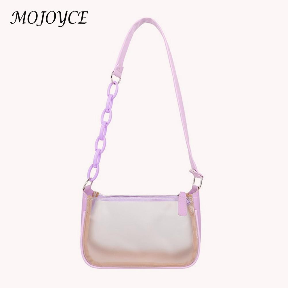 Fashion Women PVC Transparent Shoulder Bag Lady Small Zipper Luxury Handbag For Ladies Women Outdoor Shopping