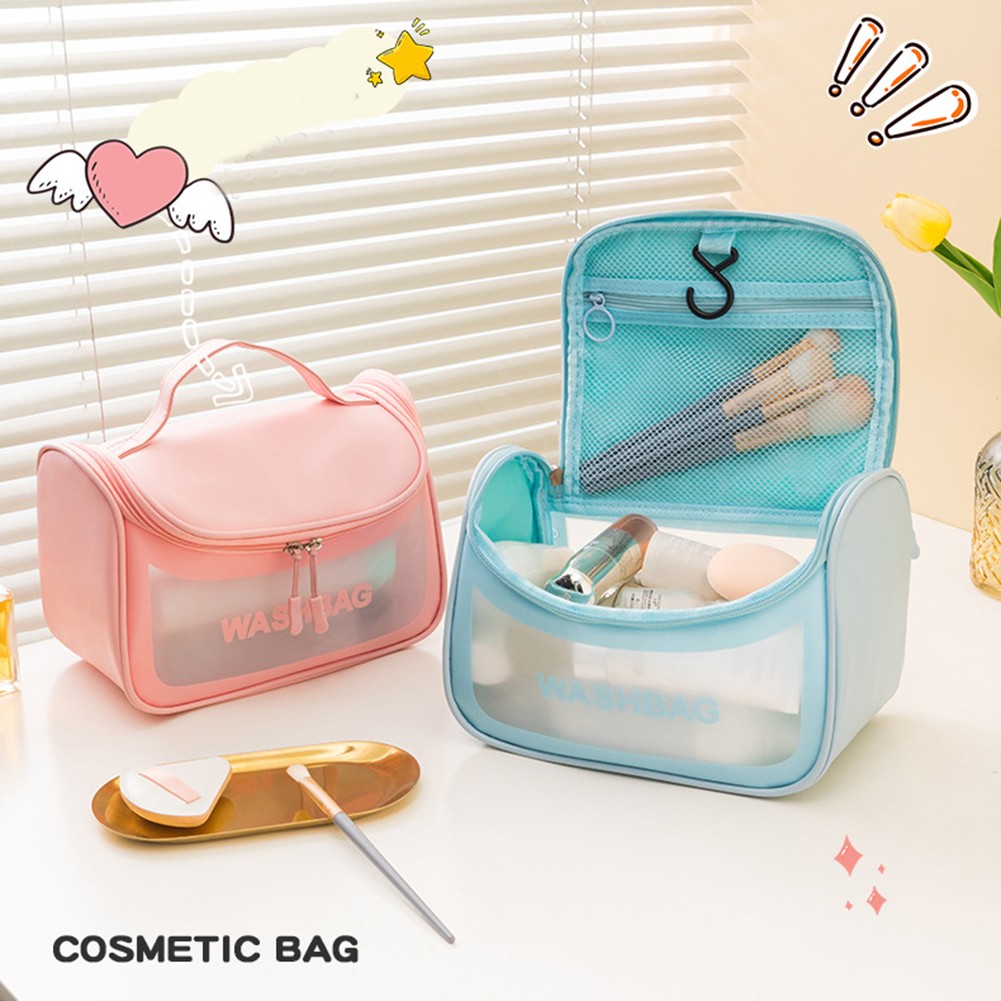 Cosmetic Storage Bag PVC Waterproof Large Capacity Portable Bag Zipper Clear Makeup Bags Travel Pouch Transparent Toiletry Bag