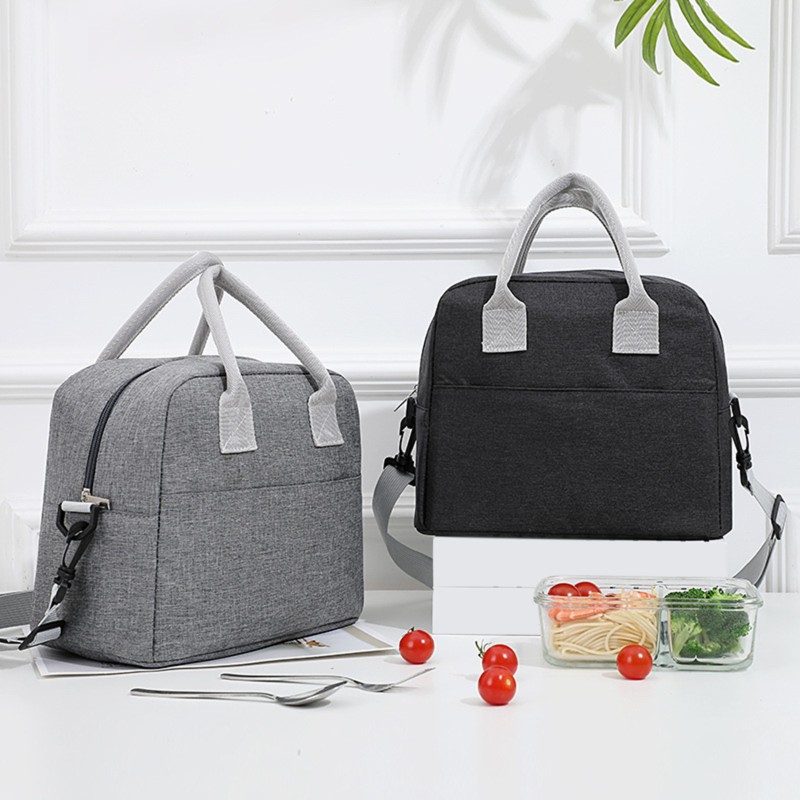 1pc Fresh Cooler Bags Waterproof Nylon Portable Zipper Thermal Lunch Bag Oxford Bags For Women Convenient Lunch Box Carrying Food Bags