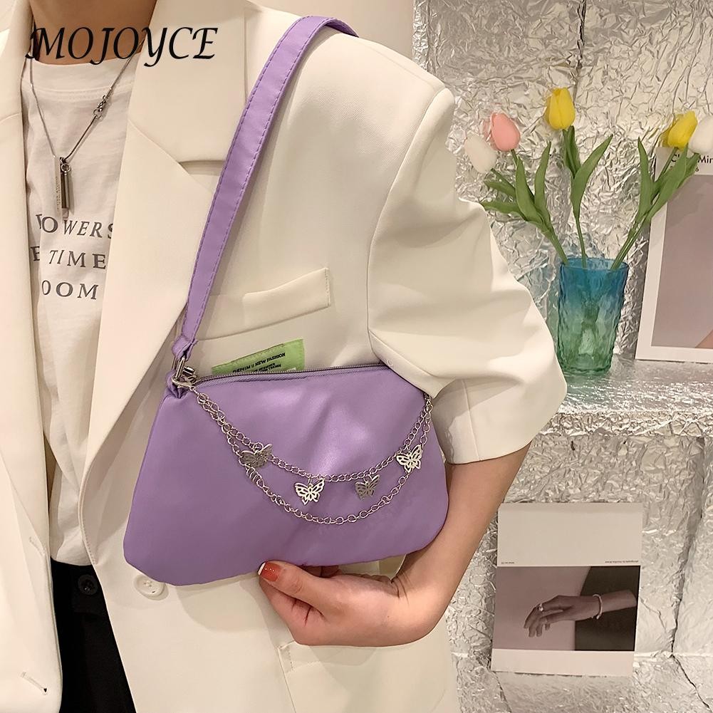 Ladies Underarm Nylon Shoulder Bag Fashion Solid Butterfly Chain Exquisite Handbags Ladies Designer Fashion Bags Female Bag