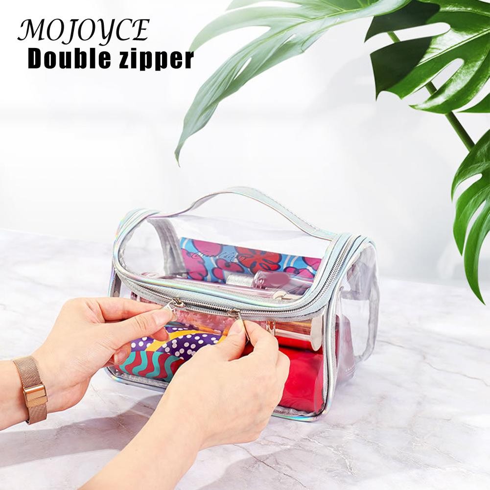 Net red transparent simple waterproof large capacity fitness wash bath bag cosmetic bag summer beach bags trend for women 2022