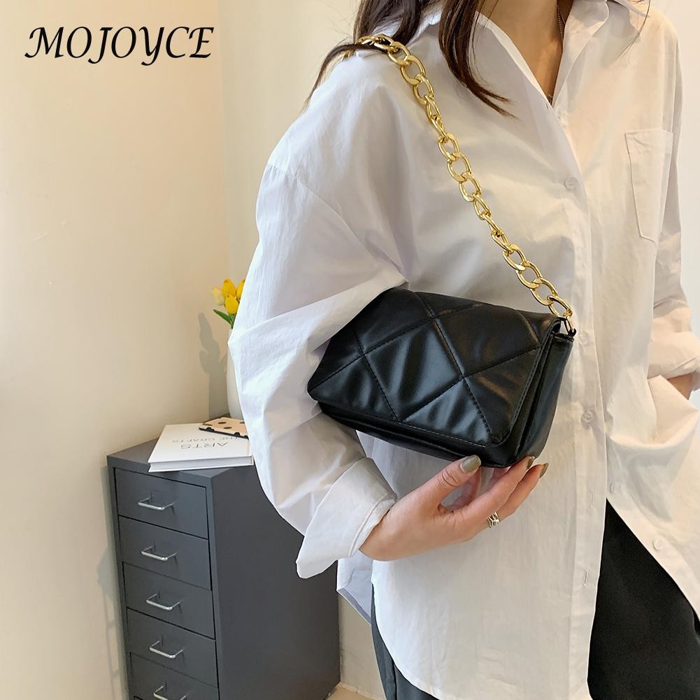 Women's PU Leather Chain Messenger Bag New Solid Color Flap Crossbody Bag Ladies Designer Handbags Summer Trend Bags For Women