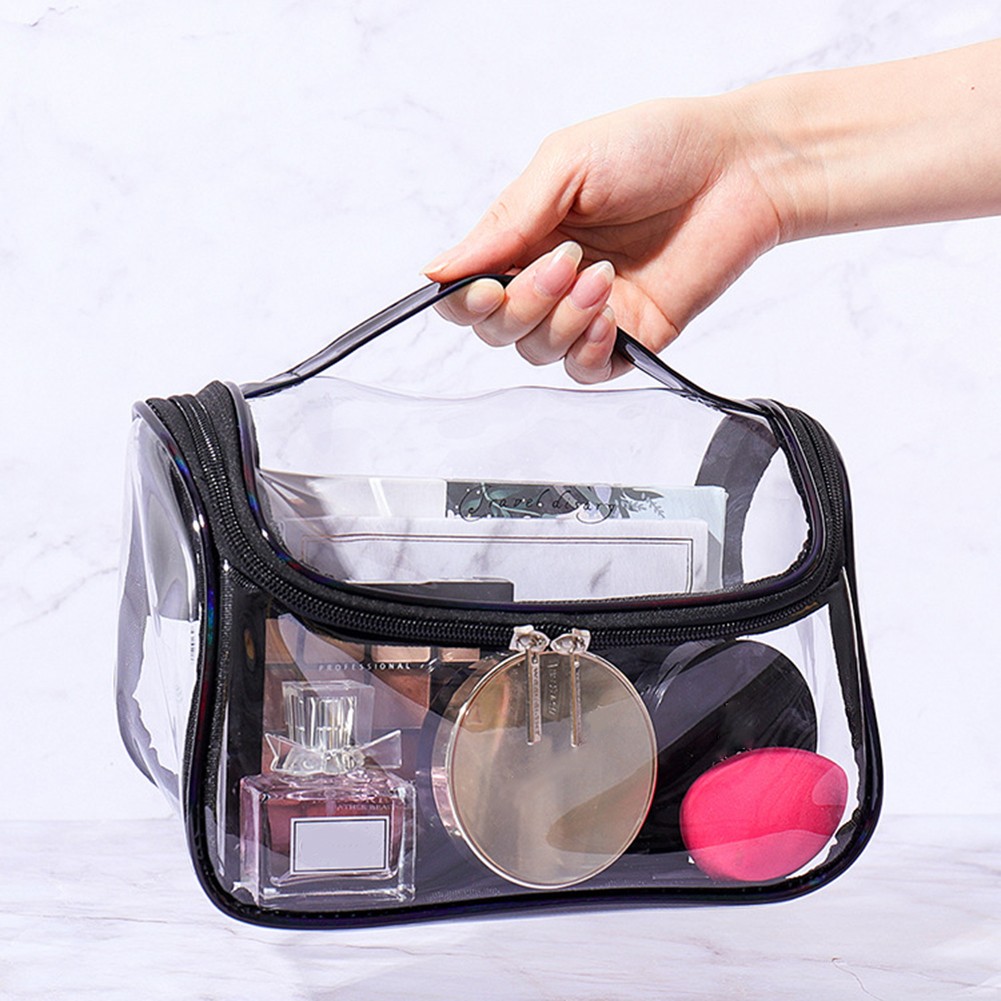 2022 Ladies Transparent Waterproof Cosmetic Bag Female Wash Toilet Bag Organizer Large Capacity PVC Travel Makeup Storage Bag