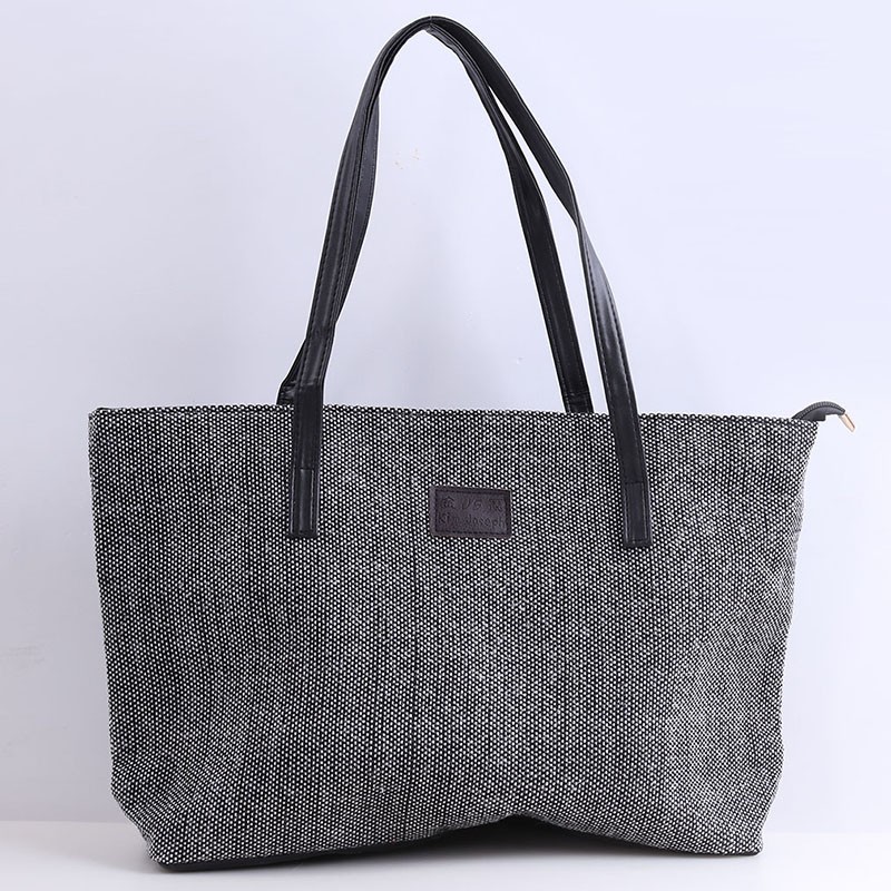 Canvas Women Bag Large Capacity Women Shoulder Bag Female Casual Bags Appliques Portable Shopping Bag Lady Casual Handbag