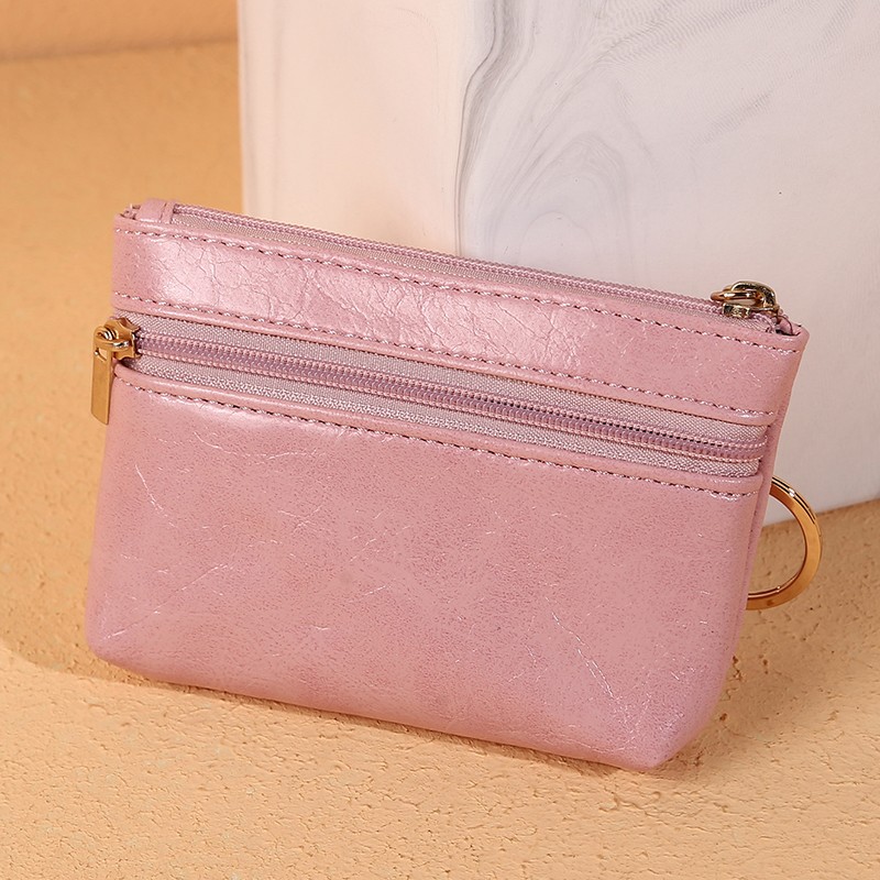 2022 New Small Zipper Coin Purse Female PU Leather Keychain Clutch Bag Brand Designer Women Wallet Small Lipstick Bag Wholesale