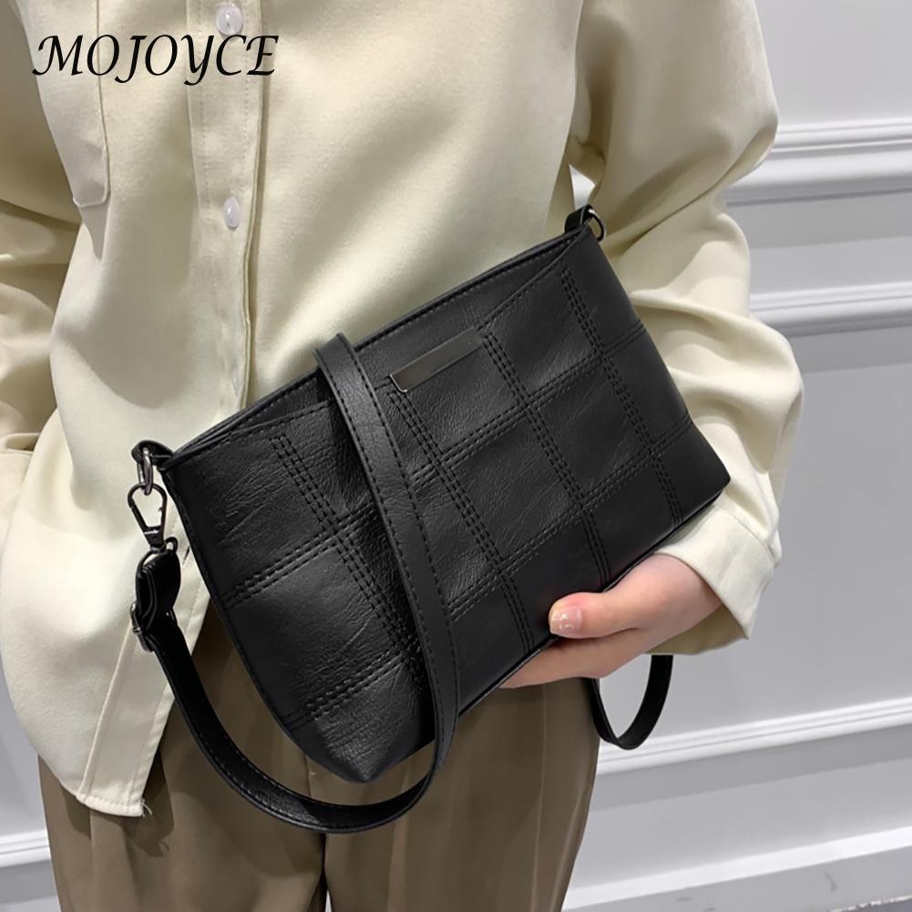 Exquisite female plaid thread shoulder crossbody bag ladies fashion leather handbag shopping bag for shopping