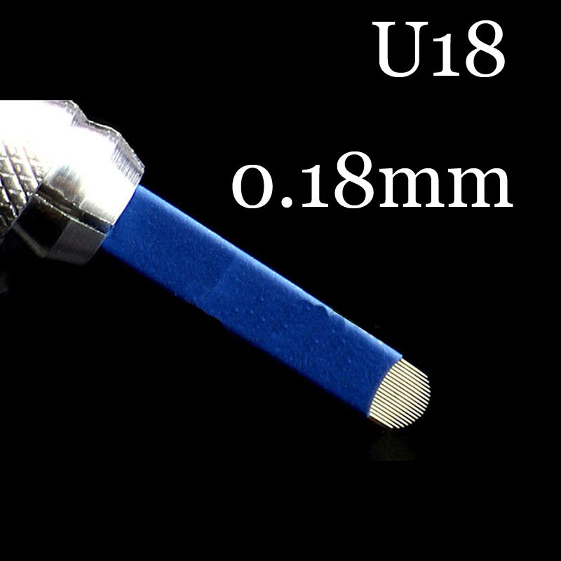 50pcs Microblading 0.18mm Tebori Blades Permanent Tattoo Needles Makeup Needles 7 9 12 14 17 21 Manual Eyebrow Blades