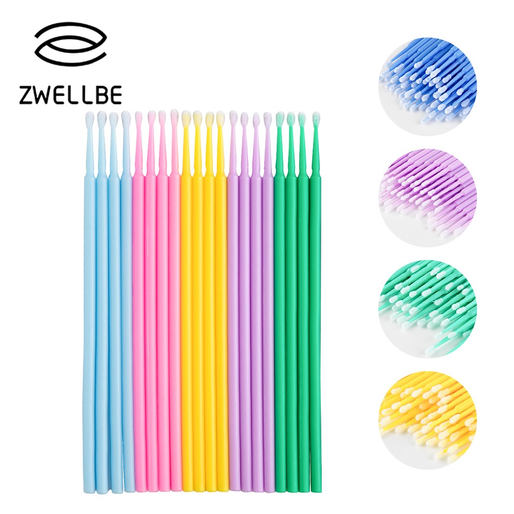 100pcs/bag Disposable Eyelashes Extension Individual Eyelashes Lash Removal Swab Micro Brush For Eyelash Extension Tools