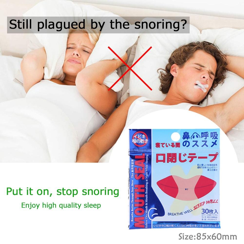 30pcs Anti Snoring Oral Tape Sleeping Strip Snore Stopper Nose Lip Stickers Paste Better Nose Breath Improve Night Sleep