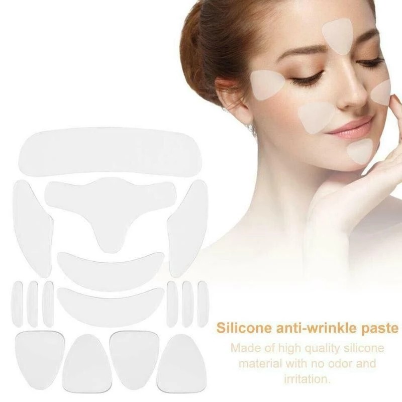 16pcs Reusable Silicone Patches Anti Rimmel Silicone Pads Wrinkle Removal Sticker Face Forehead Neck Eye Sticker Skin Care Patch