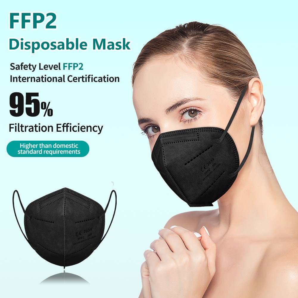 Black Mask FFP2 Masks KN95 Europa Certification 5 Layers Mascarillas FPP2 Security Protection ffp2mascherina FFPP2 Adult