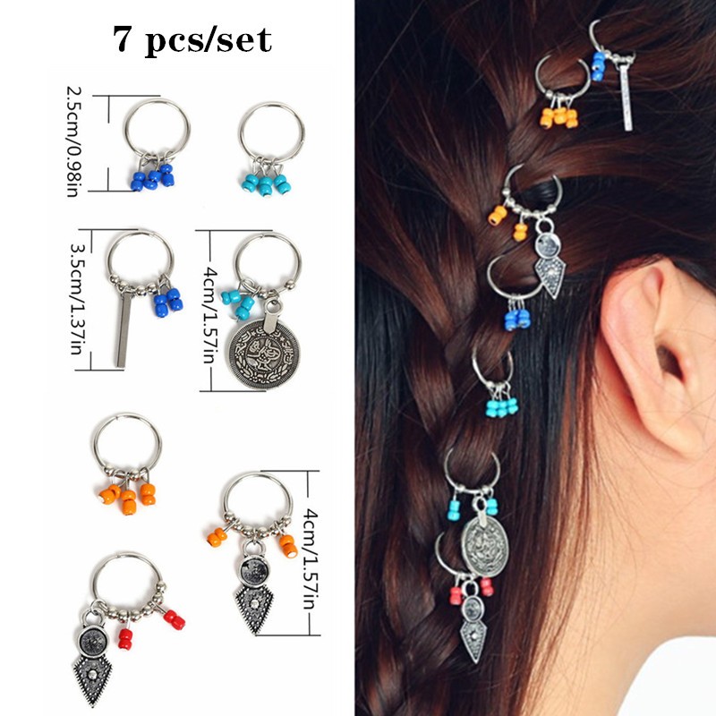 Hair Braid Dread Dreadlock Beads Clip Charms African Braids Cuffs Rings Hip Hop Style Jewelry Dreadlock Barrettes Accessories