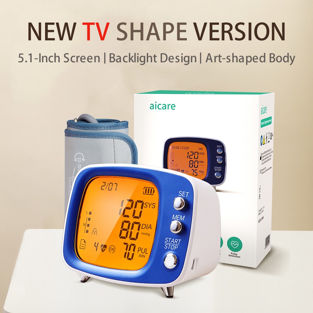 AICARE Blood Pressure Monitor Upper Arm Automatic Digital Tonometer Blood Pressure Meter BP Medical Sphygmomanometer Pulse