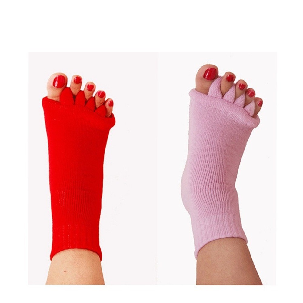 1 Pair Five Toes Separators Foot Sock Hallux Valgus Corrector Bunion Adjuster Foot Care Alignment Straightener Socks