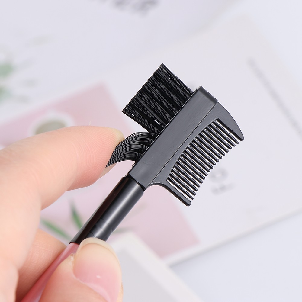 2 in1 Dual Purpose Eyelash Comb Pink Black Eyelash Eyebrow Brush Comb Professional Eye Makeup Tool Eyelash Extension Tool