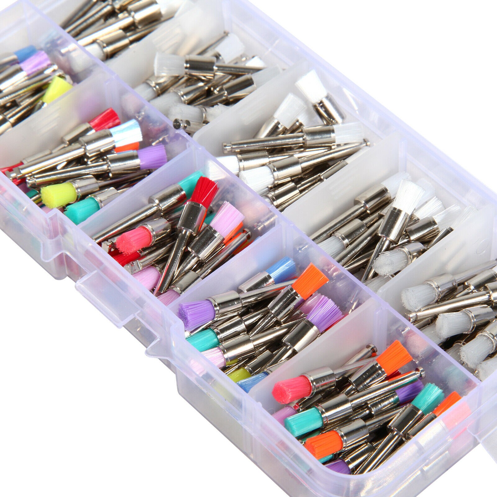 200pcs Dental Dental Prophy Polishing Brushes Rubber Flat Latch Mixed Type 2.35mm