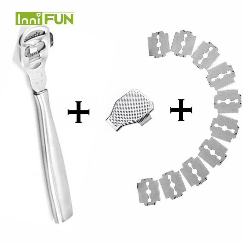 New Peach Wood Foot Skin Shaver Corn Cuticle Cutter Remover Rasp Pedicure File Foot Callus 10 Blades Foot Care Tool