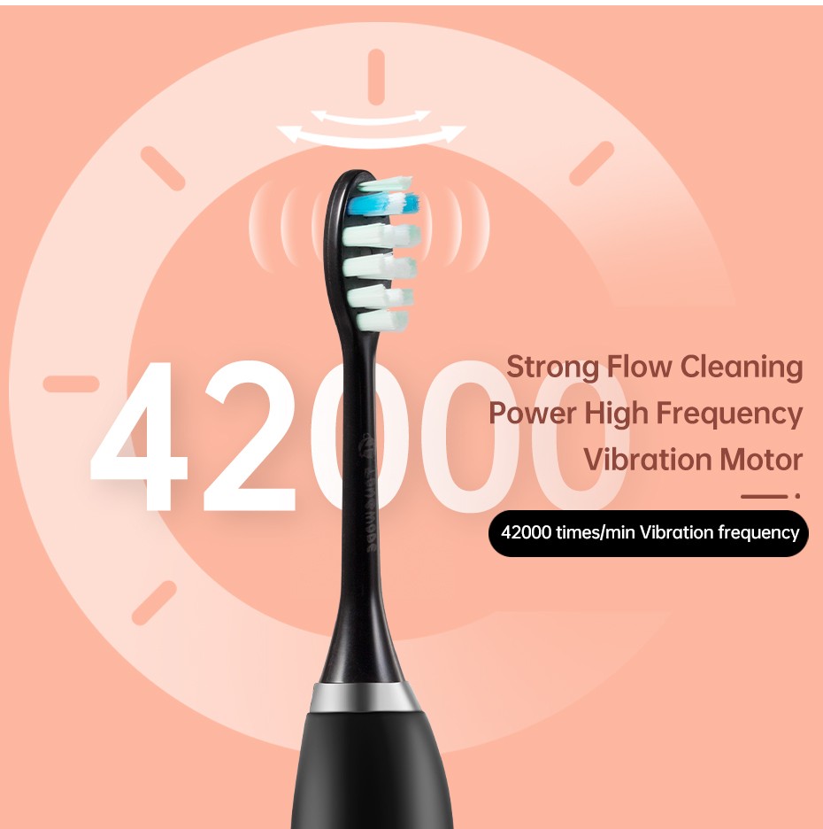 Ultrasonic Electric Toothbrush Wireless Charging For Adults IPX7 Waterproof Replacement Teeth Whitening Timer Smart Brush Heads