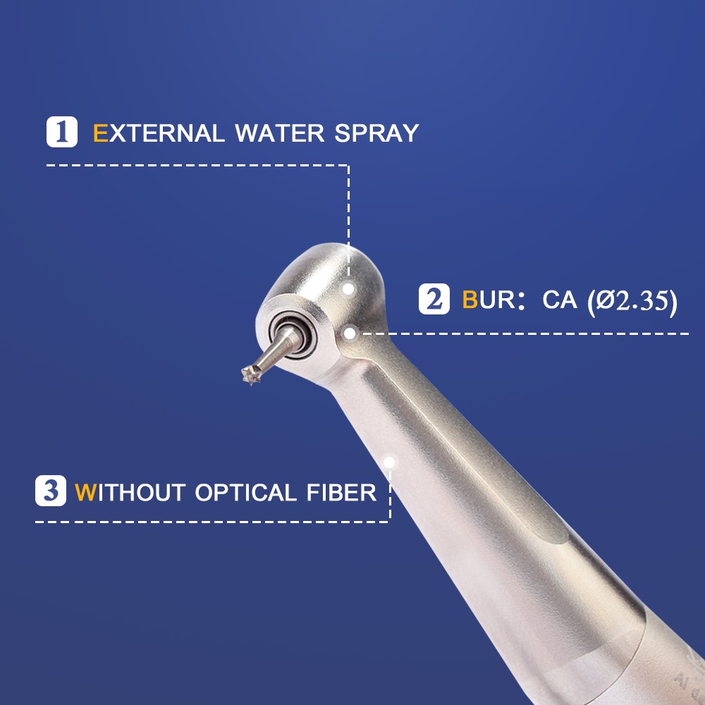 Dental equipment for dentist 1:1 contra angle handpiece FX25 external water spray non-optical handpiece compatible with air motor