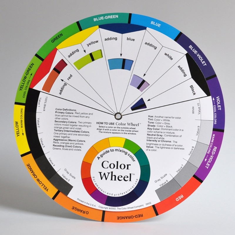 New Professional Paper Card Design Colors Mixing Ink Wheel Round Guide Chart Rotating Center Circle Tattoo Nail Pigment