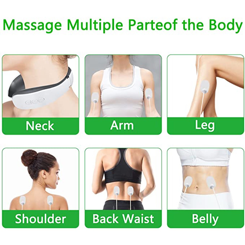 Electric Neck Massager 15 Intensity Sensor Smart Back Massage 4 Pulse Modes USB Rechargeable Cervical Physiotherapy Tool