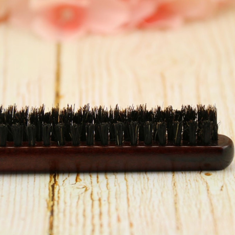 Hair Cleaning Brush, Natural Hair Comb With Wooden Back Handle And Boar Bristles