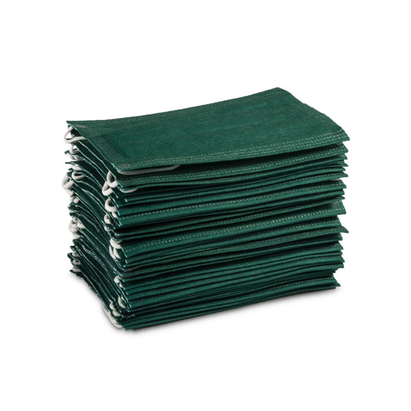 10/50pcs dark green 3ply face mask non woven face mask custom printing disposable face mask