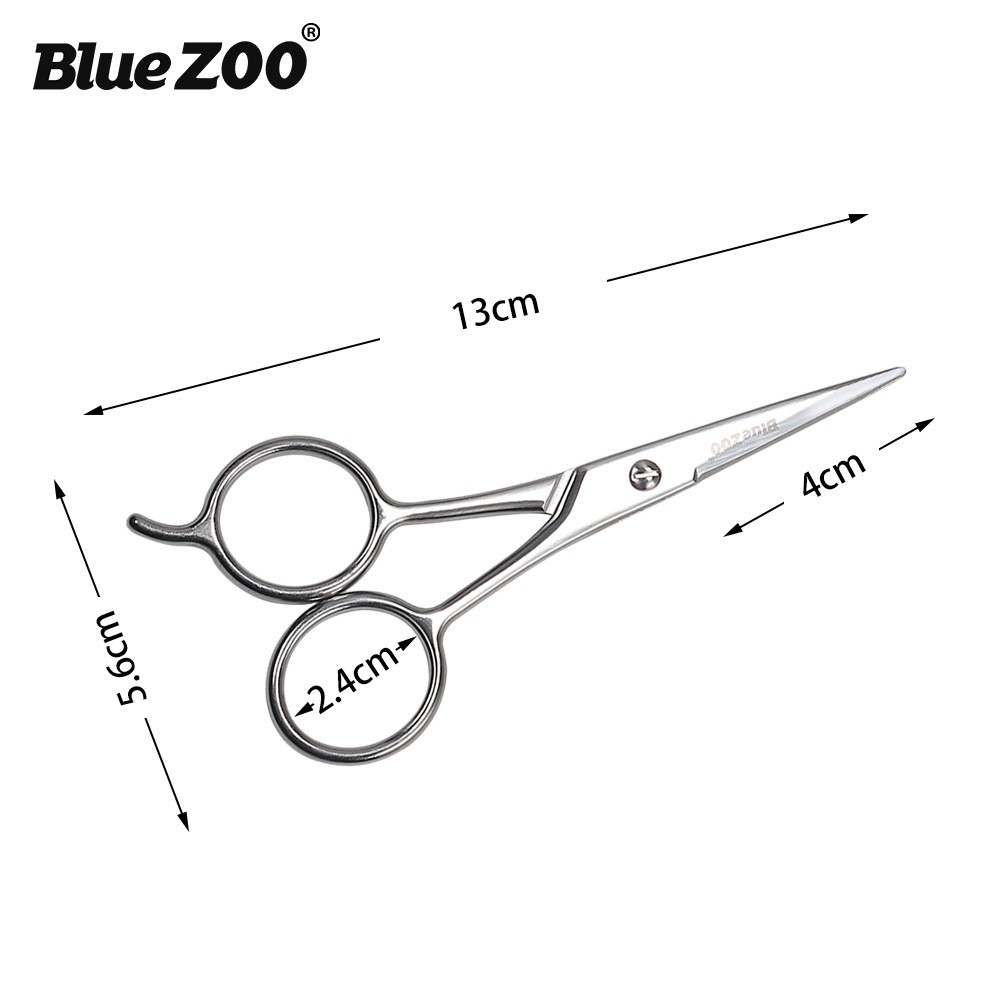 Bluegarden Big Ring Nose Scissors Hair Beard Beard Eyebrow Stainless Steel Beauty Scissors Silver Color Gift For Dad