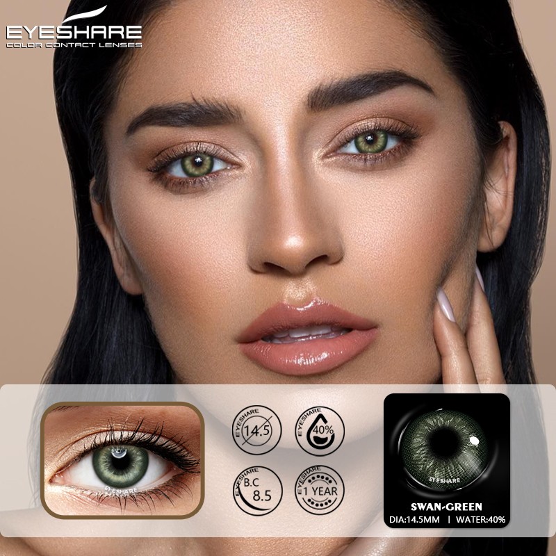 Ishihair Natural Colored Lenses For Eyes 2pcs Annual Blue Eyes Colored Lenses Beautiful Makeup Contact Lenses