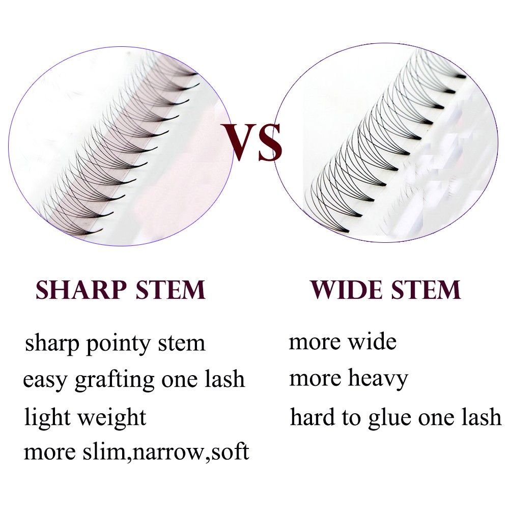 Sharp Stem Pre-made Size Fans Narrow Pointed Base Pre-made Fan 10D 400 Fans Eyelash Extensions Professional