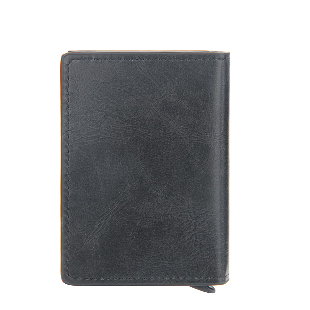 New RFID Blocking Protection Leather Card Case Men Aluminum Metal Business Slim ID Credit Card Holder Multifunction Small Wallet