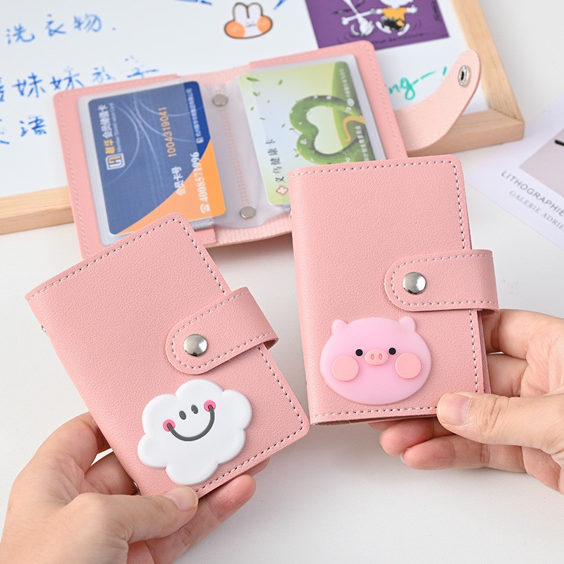 New Student Cute Meal Card Holder Wallet PU Leather Cartoon 26 Bit Card Case Holder School Men Women Credit Card Bag ID