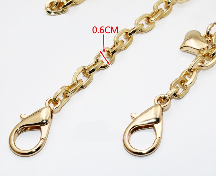 O Shape Aluminum Chain Belt Gold Metal Chain 0.6cm For Designer Handbag Bag Purse Replacement Hardware Accessories 6mm