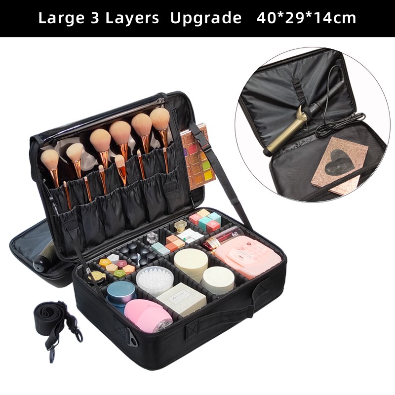 New upgrade large capacity cosmetic bag best selling professional women travel makeup bag