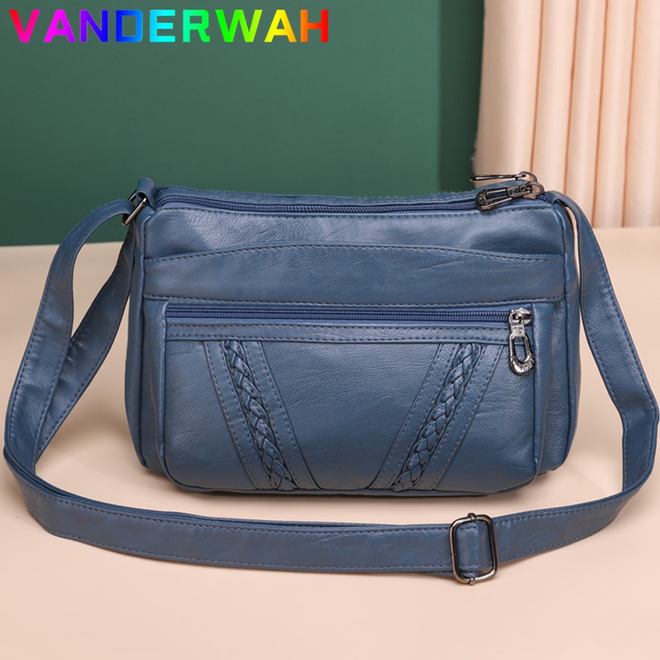 Multi-pocket Women's PU Leather Crossbody Bag New Fashion Shoulder Bags Female Retro Handbag and Purse Messenger Bags Sac a Main