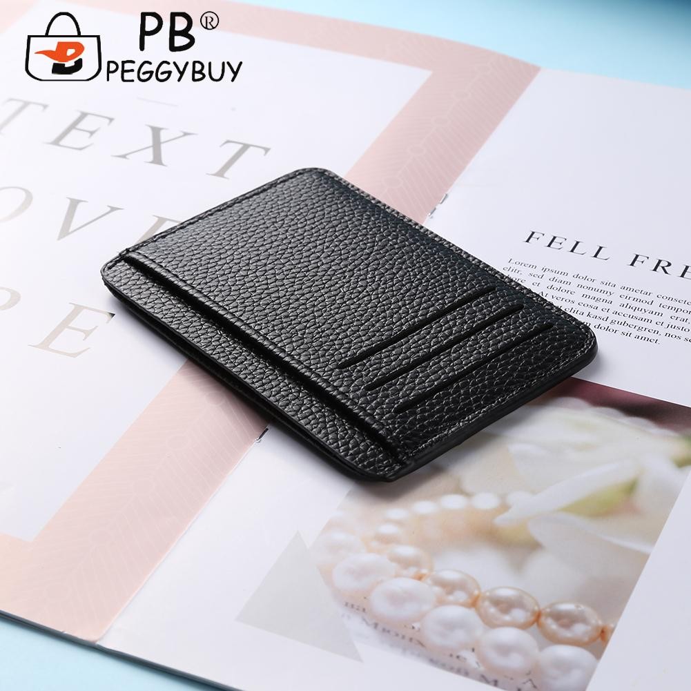 Small Wallet Wallet Casual Leather Card Holder Men PU Litchee Style Vintage Card Holder Women Solid Color Small Wallets