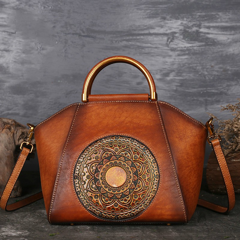 luxury women bag chinese style genuine leather handbags female shoulder messenger bag cowhide handmade ladies handbag